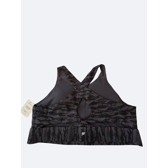 Fabletics No Bounce Sports Bra Size XXL Black Grey Camouflage NWT New - Picture 2 of 6